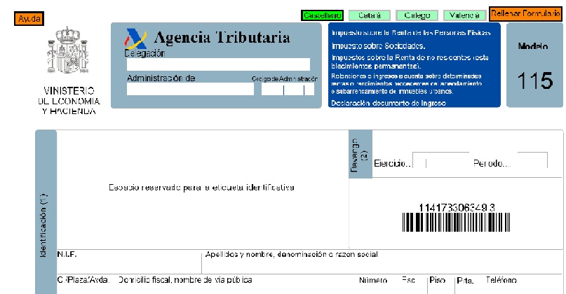 Modelo 115: retenciones procedentes del arrendamiento urbano